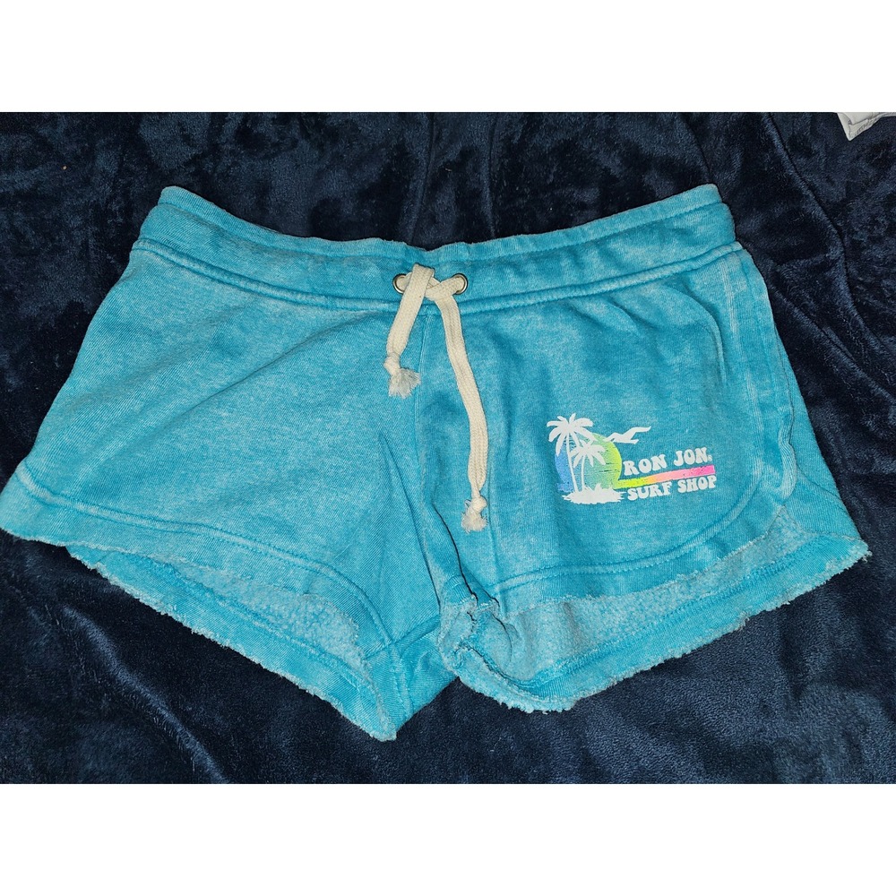 Ron Jon Surf Shop Shorebird Vintage Shorts Turquoise Blue Women Large NWT